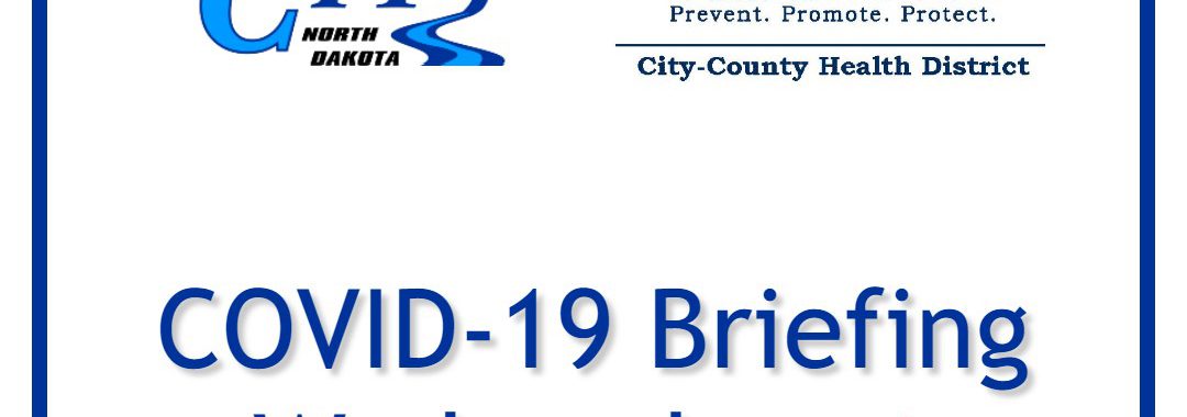 COVID-19 Briefing Wednesday at 5:30 PM with City of Valley City and City County Health District logos