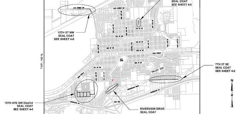 map of Paving 121 seal coat district